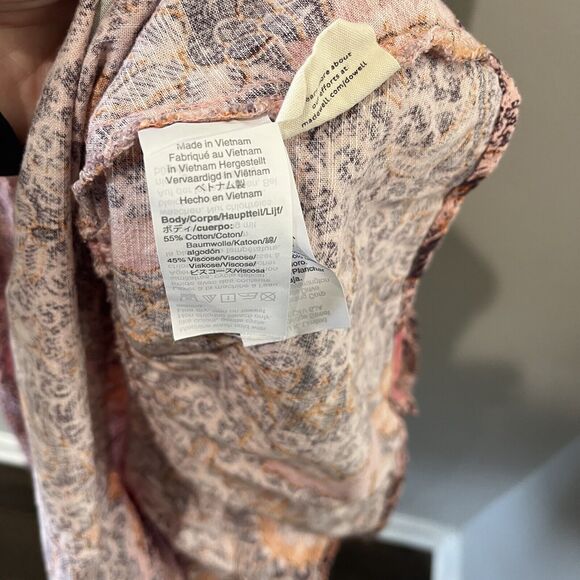 Madewell Dress Women’s 8 Lace-Up Ruffle-Hem Midi Bali Blooms Sleeveless Festival - Picture 7 of 9